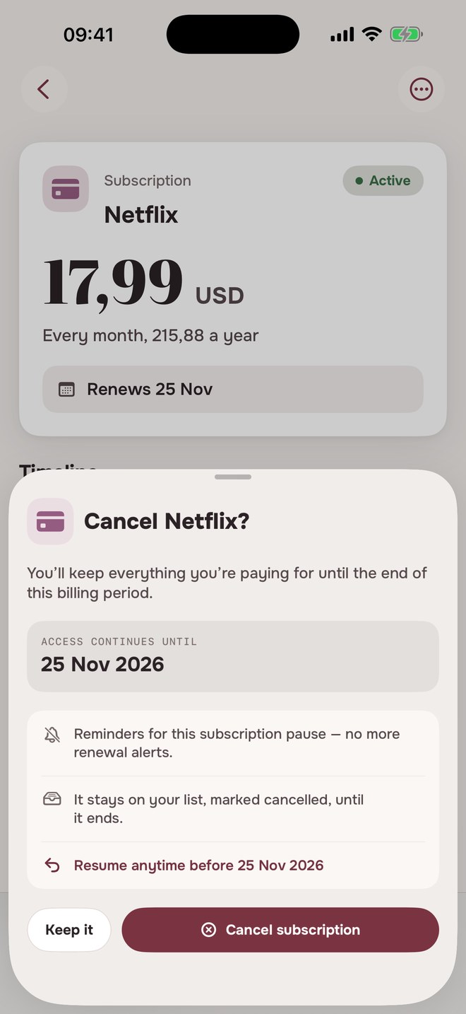 Aheado on the phone: cancelling a subscription